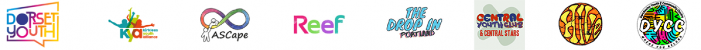 Dorset youth Kirklees Youth Alliance ASCape and Reef youth clubs logos
